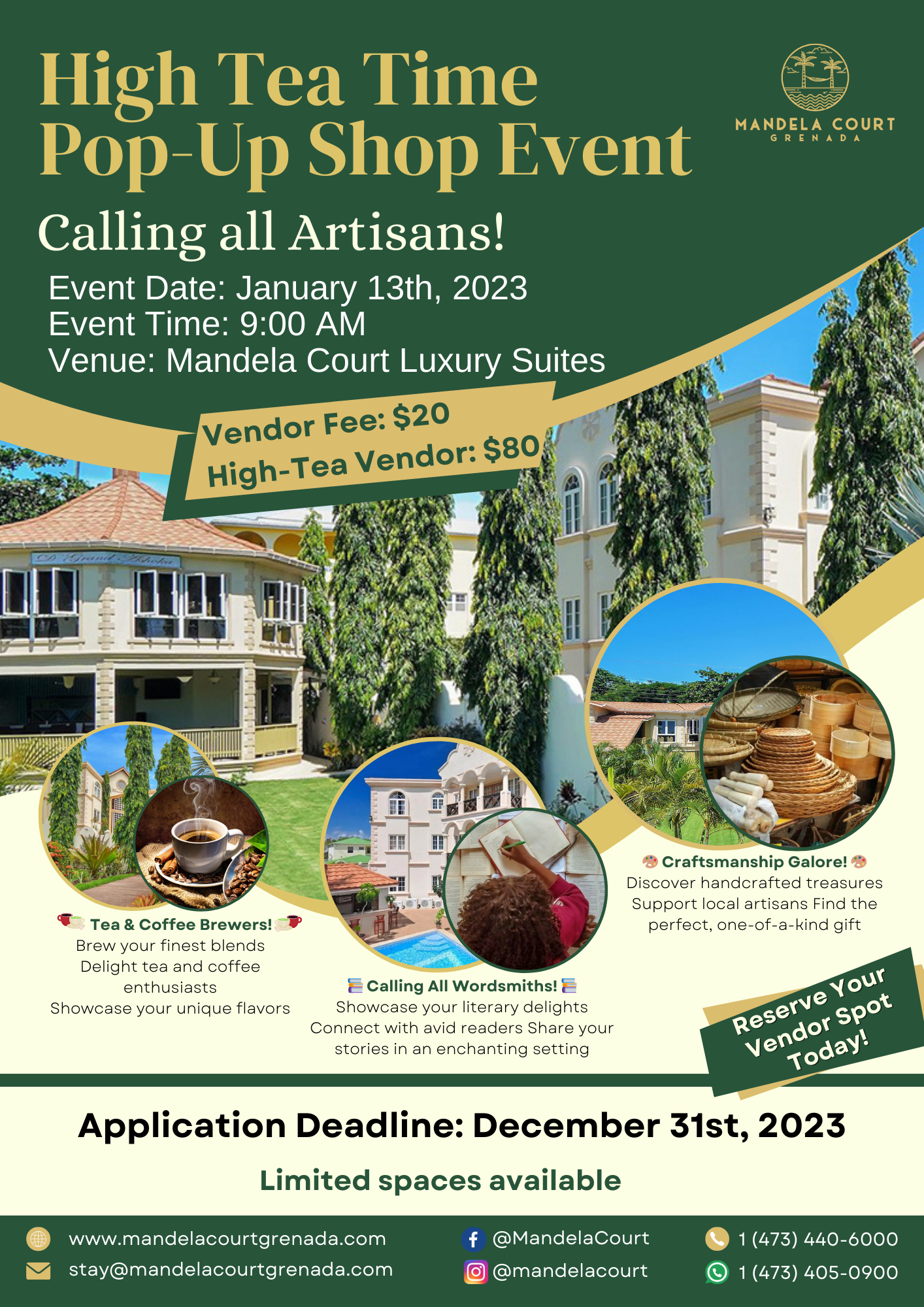 Invitation to Vendors: Join High Tea Time at Mandela Court Luxury Suites